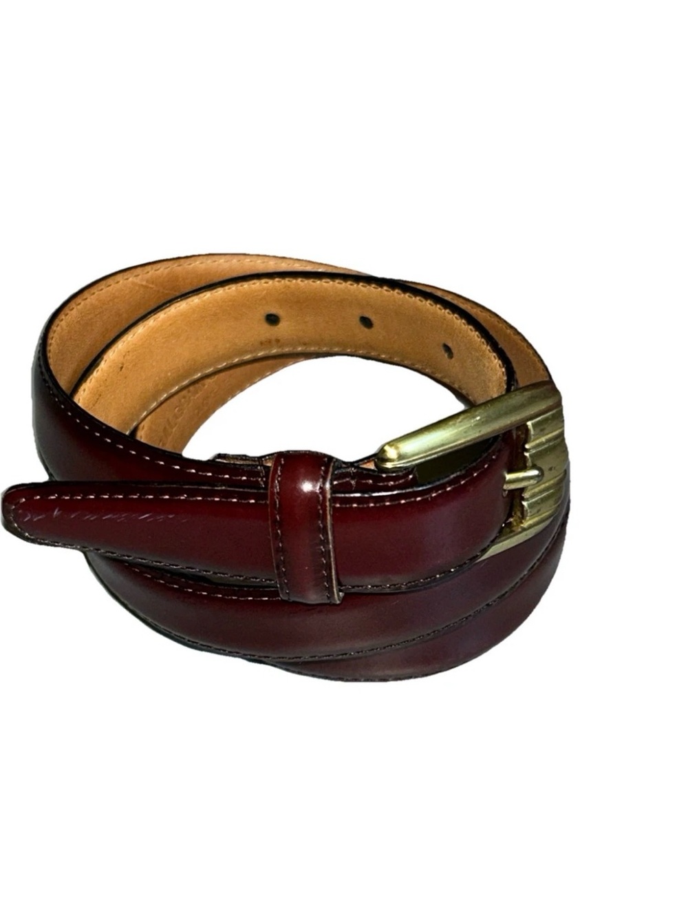 Perry Ellis Men’s Full Grain Cowhide Leather Belt Brown Size 36 Vintage